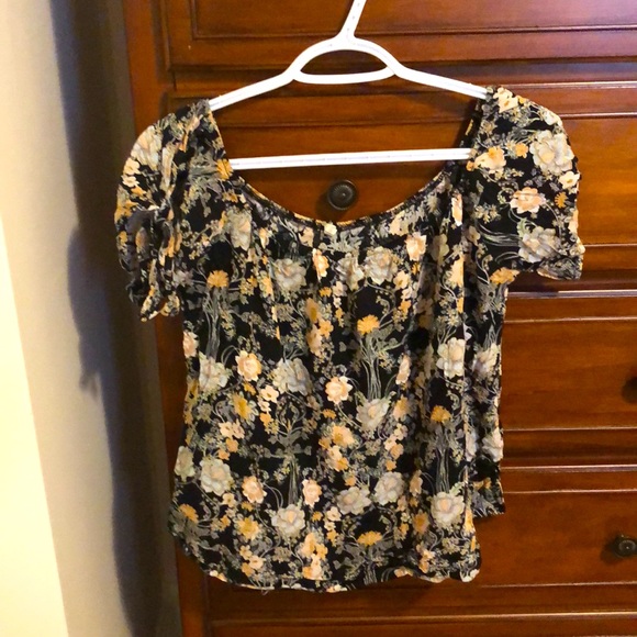 Autumn floral off the shoulder top - Picture 1 of 1